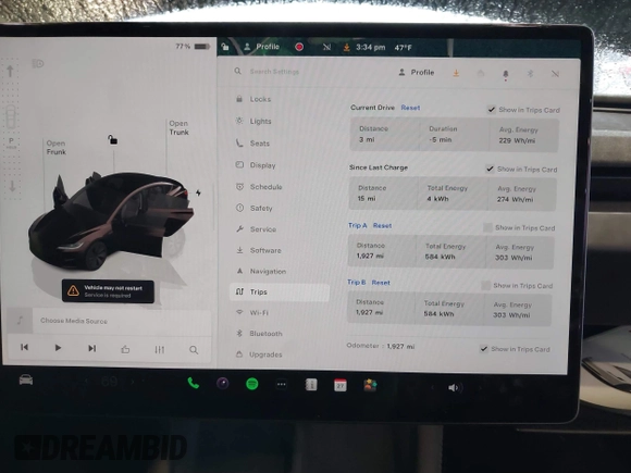 2025 Tesla Model 3 Long Range z VIN 5YJ3E1EA2SF909755, wystawiony jako IAAI lot #41667912 z przebiegiem 1 927 mil mil oraz . Historia ofert i sprzedaży dostępna na DreamBid. Obrazek 7.