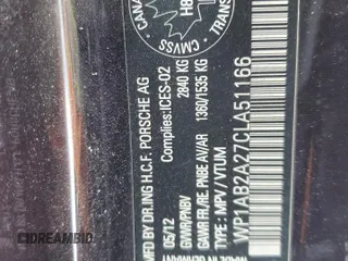 2012 Porsche Cayenne S z VIN WP1AB2A27CLA51166, wystawiony jako Copart lot #87055474 z przebiegiem 263 391 mil mil oraz Czysty tytuł • Clean title. Historia ofert i sprzedaży dostępna na DreamBid. Obrazek 13.