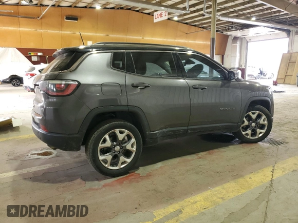 2020 Jeep Compass Limited with VIN 3C4NJDCB7LT236093, listed as a Copart auction lot 54583185 with 75,324 mi miles and Salvage title. Bid and sale history available at DreamBid. Image 3.