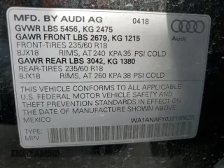 2018 Audi Q5 Premium z VIN WA1ANAFY0J2168620, wystawiony jako Copart lot #55972705 z przebiegiem 83 185 mil mil oraz Szkoda całkowita • Salvage title. Historia ofert i sprzedaży dostępna na DreamBid. Obrazek 14.