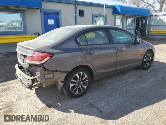 2015 Honda Civic EX with VIN 2HGFB2F80FH526907, listed as a Copart auction lot 46945025 with 78,764 mi miles and Salvage Title. Bid and sale history available at DreamBid. Image 3.