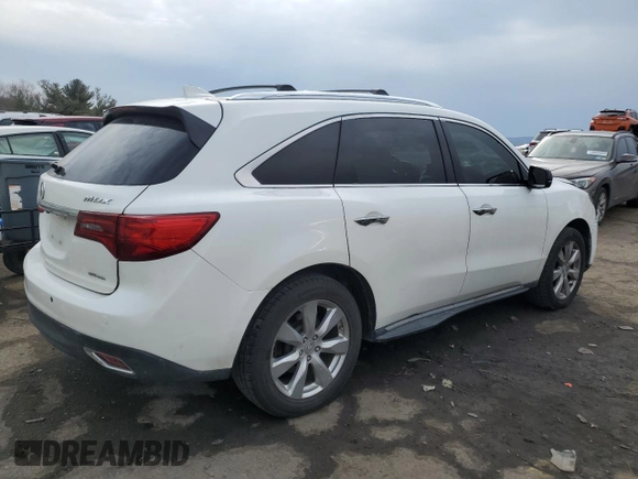 2015 Acura MDX Advance/Entertainment Pkg with VIN 5FRYD4H80FB013753, listed as a Copart auction lot 46831115 with 171,227 mi miles and Salvage Title. Bid and sale history available at carsss.com. Image 3.