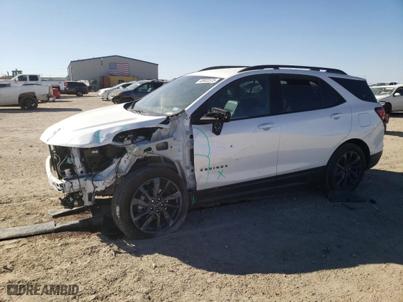 2024 Chevrolet Equinox RS with VIN 3GNAXMEG2RL370855, listed as a Copart auction lot 45922375 with 8,582 mi miles and Salvage Title. Bid and sale history available at carsss.com. Image 1.