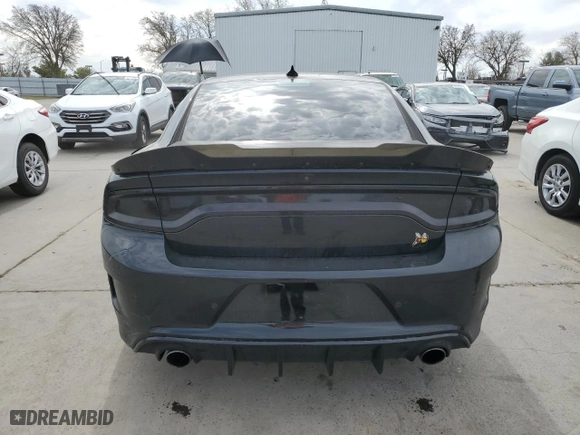 2022 Dodge Charger Scat Pack with VIN 2C3CDXGJ7NH217254, listed as a Copart auction lot 46523555 with 30,318 mi miles and Salvage Title. Bid and sale history available at carsss.com. Image 6.