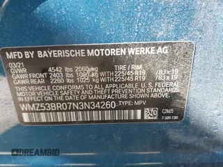 2022 MINI Countryman Cooper S z VIN WMZ53BR07N3N34260, wystawiony jako IAAI lot #42137868 z przebiegiem Nie podano mil oraz . Historia ofert i sprzedaży dostępna na DreamBid. Obrazek 9.
