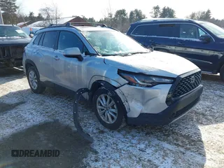 2023 Toyota Corolla Cross LE with VIN 7MUBAABG7PV045648, listed as a IAAI auction lot 41359444 with 60,950 mi miles and . Bid and sale history available at DreamBid. Image 1.