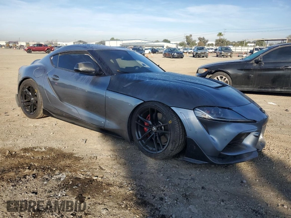 2022 Toyota Supra 3.0 with VIN WZ1DB0C0XNW046741, listed as a Copart auction lot 43457735 with 60,705 mi miles and Salvage title. Bid and sale history available at DreamBid. Image 4.
