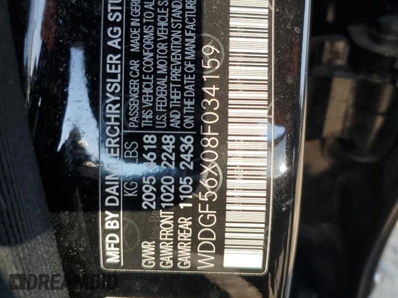 2008 Mercedes-Benz C 350 Sport with VIN WDDGF56X08F034159, listed as a Copart auction lot 65790305 with 139,703 mi miles and Salvage title. Bid and sale history available at DreamBid. Image 12.