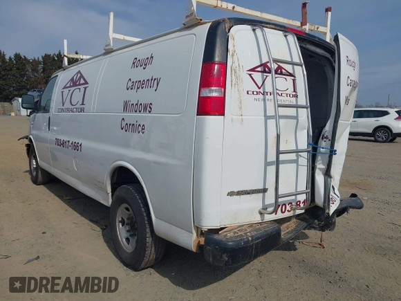 2017 Chevrolet Express Cargo Van with VIN 1GCZGHFG5H1349912, listed as a IAAI auction lot 41638800 with 126,262 mi miles. Bid and sale history available at carsss.com. Image 3.