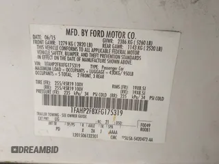 2015 Ford Taurus Limited with VIN 1FAHP2F8XFG175319, listed as a IAAI auction lot 42079604 with 1 mi miles. Bid and sale history available at carsss.com. Image 9.