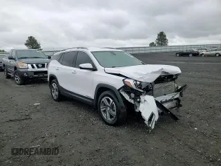 2020 GMC Terrain SLT with VIN 3GKALVEV2LL311292, listed as a Copart auction lot 57262385 with 76,642 mi miles and Salvage title. Bid and sale history available at DreamBid. Image 14.