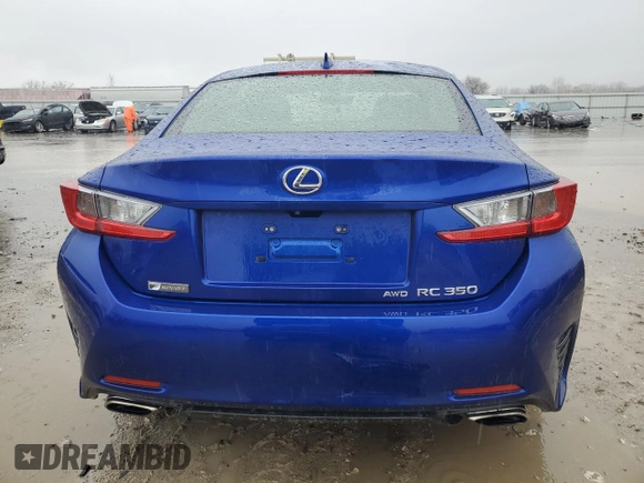 2016 Lexus RC 350 F Sport with VIN JTHSE5BC9G5006793, listed as a Copart auction lot 47349695 with 107,676 mi miles and Salvage title. Bid and sale history available at DreamBid. Image 6.