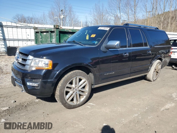 2017 Ford Expedition EL Platinum with VIN 1FMJK1MT6HEA82075, listed as a Copart auction lot 43175415 with 125,405 mi miles and Salvage Title. Bid and sale history available at carsss.com. Image 1.
