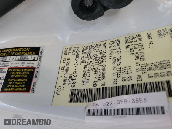 2018 Nissan Frontier Pro-4X with VIN 1N6AD0CWXJN762195, listed as a IAAI auction lot 42677692 with 136,820 mi miles and . Bid and sale history available at DreamBid. Image 3.