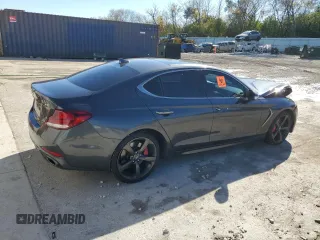 2019 Genesis G70 3.3T Advanced with VIN KMTG34LE1KU022137, listed as a Copart auction lot 76611254 with 59,082 mi miles and Salvage Title. Bid and sale history available at carsss.com. Image 3.