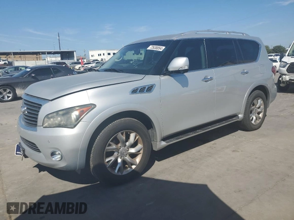 2012 Infiniti QX56 7-passenger with VIN JN8AZ2NF7C9519778, listed as a Copart auction lot 72638854 with 101,344 mi miles and Clean Title. Bid and sale history available at carsss.com. Image 1.