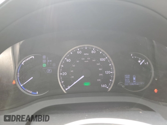 2016 Lexus CT 200h with VIN JTHKD5BH0G2272994, listed as a Copart auction lot 55482345 with 124,615 mi miles and Salvage title. Bid and sale history available at DreamBid. Image 9.