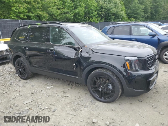 2024 Kia Telluride SX X-Line with VIN 5XYP5DGC1RG494352, listed as a Copart auction lot 58260515 with 25,538 mi miles and Salvage title. Bid and sale history available at DreamBid. Image 4.
