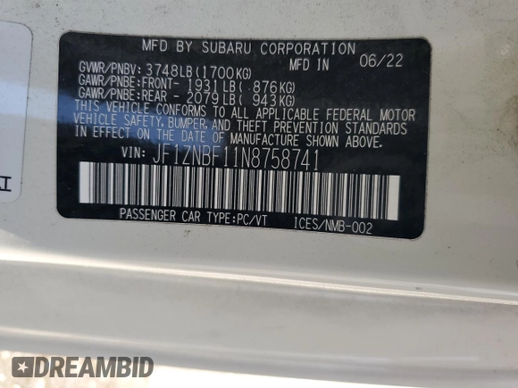 2022 Toyota GR86 Premium with VIN JF1ZNBF11N8758741, listed as a Copart auction lot 66032904 with 46,519 mi miles and Salvage Title. Bid and sale history available at carsss.com. Image 14.