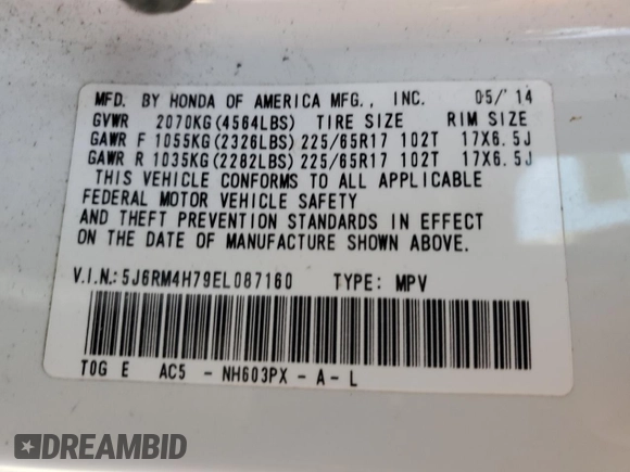 2014 Honda CR-V EX-L with VIN 5J6RM4H79EL087160, listed as a Copart auction lot 49790815 with 212,298 mi miles and Salvage Title. Bid and sale history available at carsss.com. Image 12.