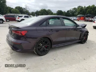 2024 Audi RS 3 with VIN WUAG4DGY6RA907285, listed as a Copart auction lot 59847024 with 636 mi miles and Non repairable. Bid and sale history available at DreamBid. Image 3.