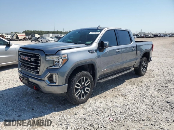 2021 GMC Sierra 1500 AT4 with VIN 1GTP9EEL8MZ156714, listed as a Copart auction lot 75759564 with 42,648 mi miles and Salvage Title. Bid and sale history available at carsss.com. Image 1.