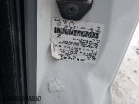 2012 Ford F-250 XL with VIN 1FTBF2B64CEC58386, listed as a Copart auction lot 41812205 with 182,225 mi miles and Salvage title. Bid and sale history available at DreamBid. Image 14.
