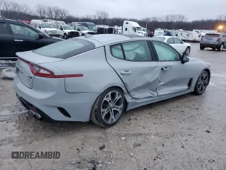 2021 Kia Stinger GT-Line with VIN KNAE15LA0M6091310, listed as a Copart auction lot 43359585 with 47,655 mi miles and Salvage Title. Bid and sale history available at DreamBid. Image 3.