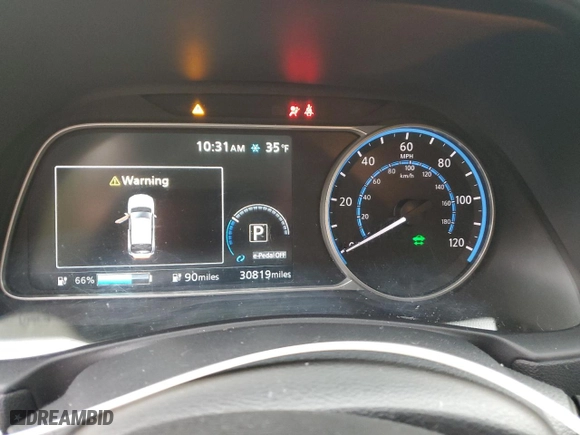 2020 Nissan LEAF SV with VIN 1N4AZ1CP0LC309145, listed as a Copart auction lot 41703305 with 30,819 mi miles and Salvage Title. Bid and sale history available at carsss.com. Image 9.