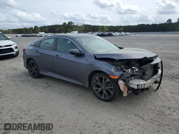 2020 Honda Civic Sedan Sport with VIN 2HGFC2F86LH526581, listed as a Copart auction lot 51692295 with 38,778 mi miles and Salvage Title. Bid and sale history available at carsss.com. Image 4.