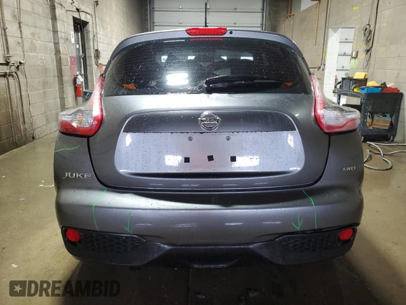 2016 Nissan Juke S with VIN JN8AF5MV2GT654436, listed as a Copart auction lot 50406495 with 57,324 mi miles and Salvage Title. Bid and sale history available at carsss.com. Image 6.