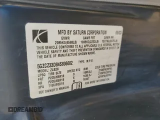 2004 Saturn VUE z VIN 5GZCZ33D84S806602, wystawiony jako Copart lot #51337955 z przebiegiem 118 018 mil mil oraz Szkoda całkowita • Salvage title. Historia ofert i sprzedaży dostępna na DreamBid. Obrazek 13.