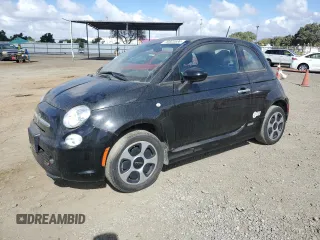 2015 FIAT 500e with VIN 3C3CFFGE7FT726048, listed as a Copart auction lot 78305504 with 77,287 mi miles and Clean Title. Bid and sale history available at carsss.com. Image 1.