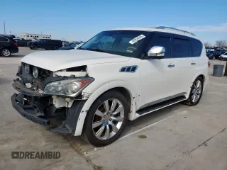 2011 Infiniti QX56 8-passenger with VIN JN8AZ2ND9B9700247, listed as a Copart auction lot 45954595 with 128,238 mi miles and Salvage Title. Bid and sale history available at carsss.com. Image 1.