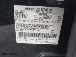 2014 Ford Edge Limited with VIN 2FMDK4KC8EBA11694, listed as a IAAI auction lot 40182695 with 121,805 mi miles. Bid and sale history available at carsss.com. Image 9.