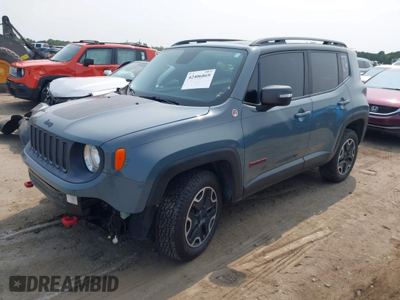 2015 Jeep Renegade Trailhawk with VIN ZACCJBCT0FPC01671, listed as a IAAI auction lot 42406869 with Not provided miles and . Bid and sale history available at DreamBid. Image 2.