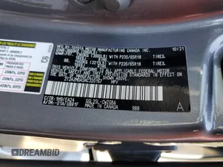 2022 Lexus RX 350 with VIN 2T2AZMDA5NC320167, listed as a Copart auction lot 66350895 with 34,340 mi miles and Salvage title. Bid and sale history available at DreamBid. Image 12.