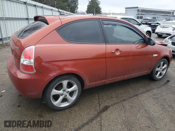 2009 Hyundai Accent Auto SE with VIN KMHCN36C49U122105, listed as a Copart auction lot 44187715 with 162,562 mi miles and Salvage Title. Bid and sale history available at carsss.com. Image 3.