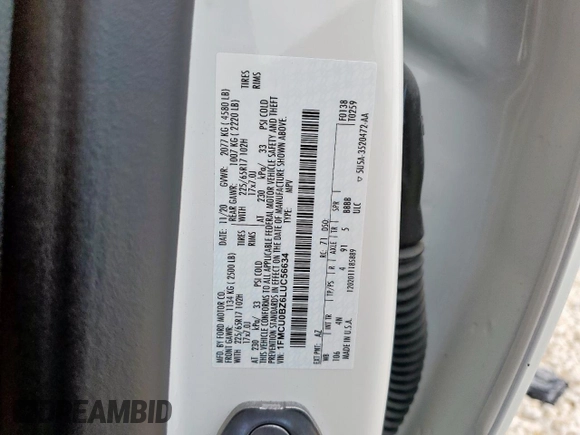 2020 Ford Escape SE Sport Hybrid z VIN 1FMCU0BZ6LUC56634, wystawiony jako Copart lot #59166535 z przebiegiem 50 611 mil mil oraz Szkoda całkowita • Salvage title. Historia ofert i sprzedaży dostępna na DreamBid. Obrazek 14.
