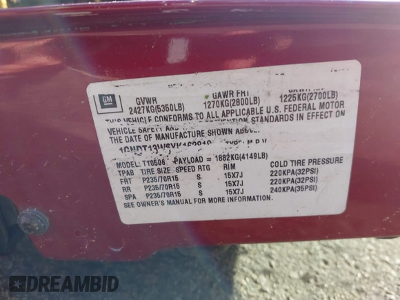 2000 Chevrolet Blazer LS z VIN 1GNDT13W6YK162818, wystawiony jako IAAI lot #42161533 z przebiegiem Nie podano mil oraz . Historia ofert i sprzedaży dostępna na DreamBid. Obrazek 9.