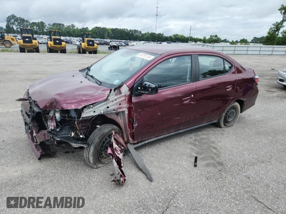 2021 Mitsubishi Mirage ES with VIN ML32FUFJXMHF00744, listed as a Copart auction lot 58791135 with 52,444 mi miles and Salvage title. Bid and sale history available at DreamBid. Image 1.
