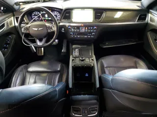 2018 Genesis G80 3.3T Sport with VIN KMHGN4JB3JU222254, listed as a Copart auction lot 79540124 with 108,418 mi miles and Salvage Title. Bid and sale history available at carsss.com. Image 8.