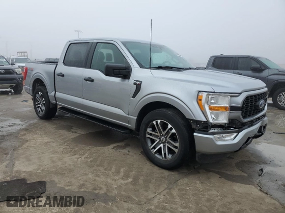 2021 Ford F-150 XL with VIN 1FTEW1C8XMKE55072, listed as a Copart auction lot 46501685 with 82,833 mi miles and Salvage title. Bid and sale history available at DreamBid. Image 4.