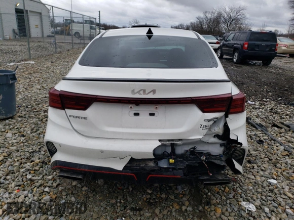 2023 Kia Forte GT with VIN 3KPF44AC4PE592342, listed as a Copart auction lot 47806575 with 35,035 mi miles and Salvage Title. Bid and sale history available at carsss.com. Image 6.