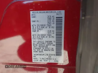 2023 Nissan Pathfinder Rock Creek with VIN 5N1DR3BD1PC263949, listed as a IAAI auction lot 41377932 with 15,878 mi miles and . Bid and sale history available at DreamBid. Image 9.