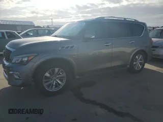 2015 Infiniti QX80 with VIN JN8AZ2NF9F9572311, listed as a Copart auction lot 75133454 with 0 mi miles and Salvage Title. Bid and sale history available at carsss.com. Image 1.
