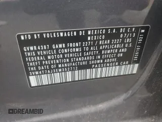2014 Volkswagen Jetta GLI with VIN 3VW4T7AJ3EM352712, listed as a Copart auction lot 59582825 with 145,765 mi miles and Salvage title. Bid and sale history available at DreamBid. Image 12.