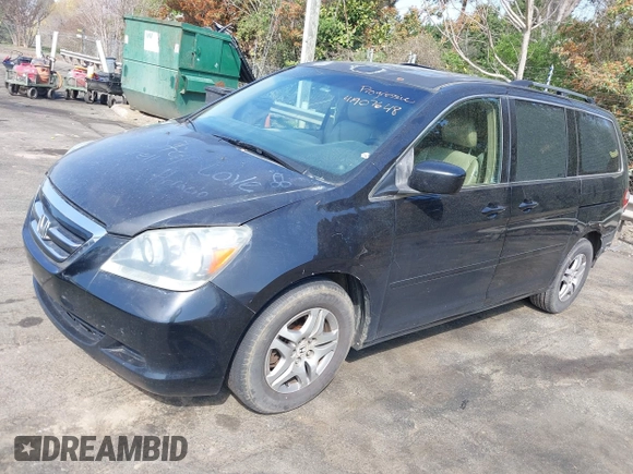 2005 Honda Odyssey EX-L with VIN 5FNRL38785B113074, listed as a IAAI auction lot 41907648 with 305,956 mi miles and . Bid and sale history available at DreamBid. Image 2.