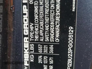 2023 Fisker Ocean One z VIN VCF1ZBU23PG005129, wystawiony jako Copart lot #56694065 z przebiegiem 169 mil mil oraz Tytuł czysty. Historia ofert i sprzedaży dostępna na DreamBid. Obrazek 13.