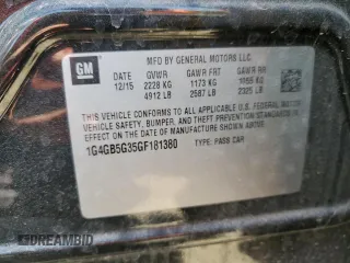 2016 Buick LaCrosse Leather with VIN 1G4GB5G35GF181380, listed as a Copart auction lot 50314955 with 134,121 mi miles and Salvage Title. Bid and sale history available at carsss.com. Image 12.
